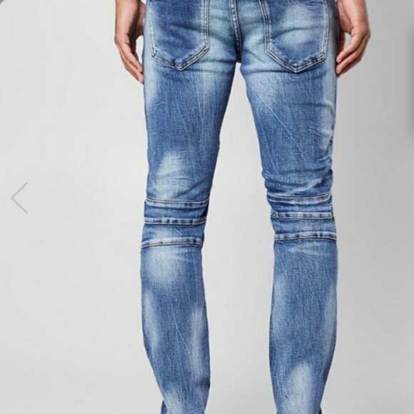 DOPE Biker Moto Distressed Skinny Jeans - Picture 2 of 9